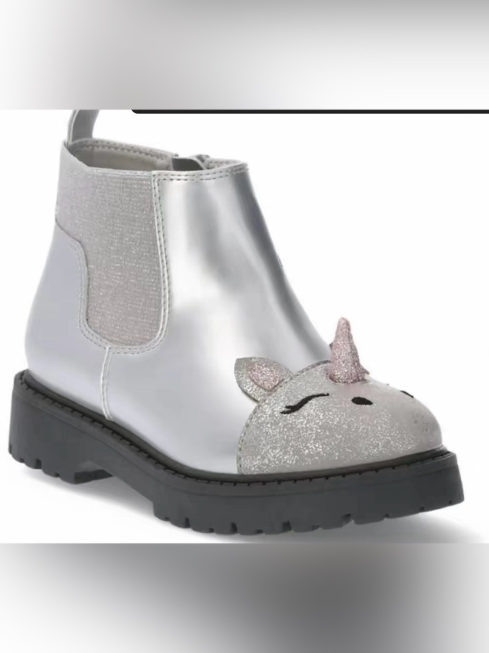 Silver Unicorn Boots- Glitter Accent— Chelsea Critter Wonder Nation sz 7 or 10